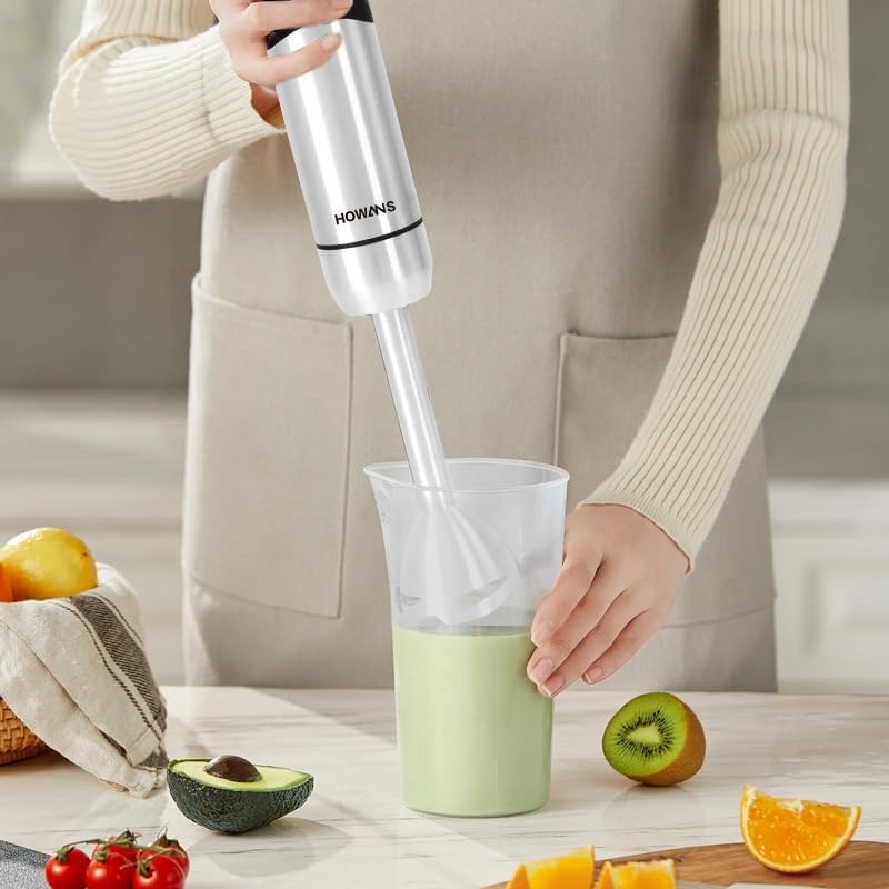 Hand Blender Multi-function Handheld Electric Blender with Chopper, Whisk, and Beaker