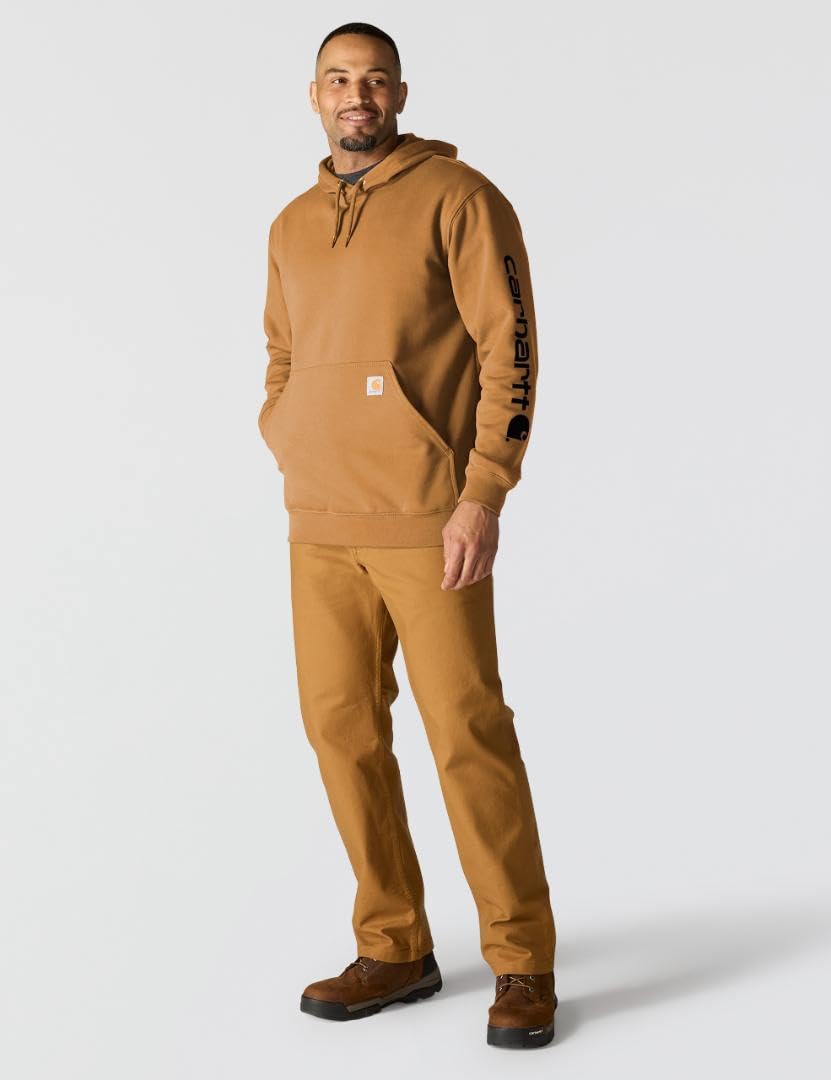 Carhartt Midweight Sleeve Logo Hoodie Bluza z kapturem, Br?zowy, XXL M?ska, Br?zowy, XXL