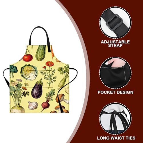 Image of Nuxovilar Cute Cooking Kitchen Apron, 26.77 * 30.7 Inches, Essential for Kitchen Cooking, Baking, Festive Gatherings