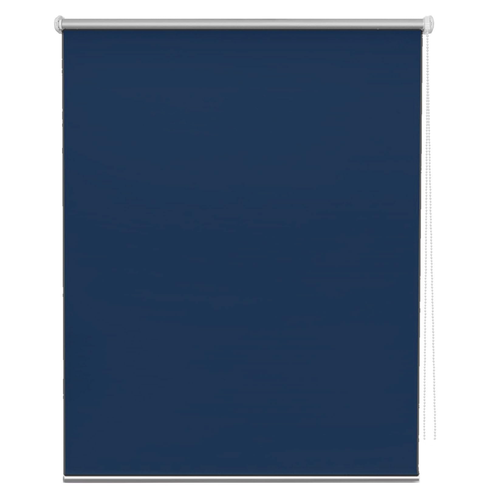 Verdunkelungsrollo Klemmfix Ohne Bohren 100 x 220 cm Hitzeschutz und Sichtschutz Blickdicht Sonnenschutz Jalousie Einfache Installation für Schlafzimmer, Dunkelblau