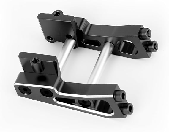Aluminum Alloy Rear Wing Set Upgrade Parts for Arrma 1/14 Typhon Grom,Replace#ARA480074 (Black)