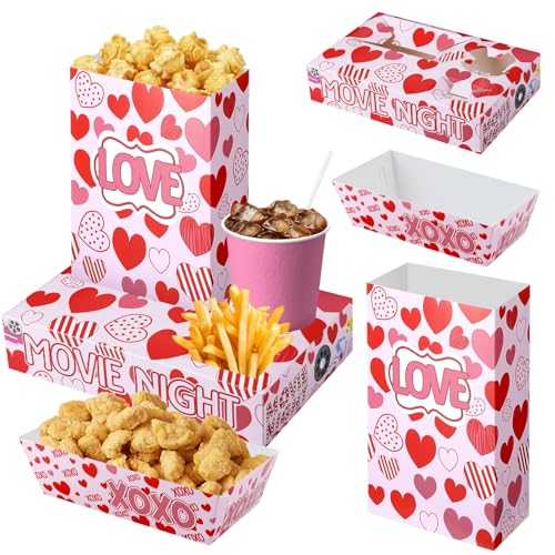 Crtiin 72 Pcs Valentine's Day Party Supplies Movie Night Paper