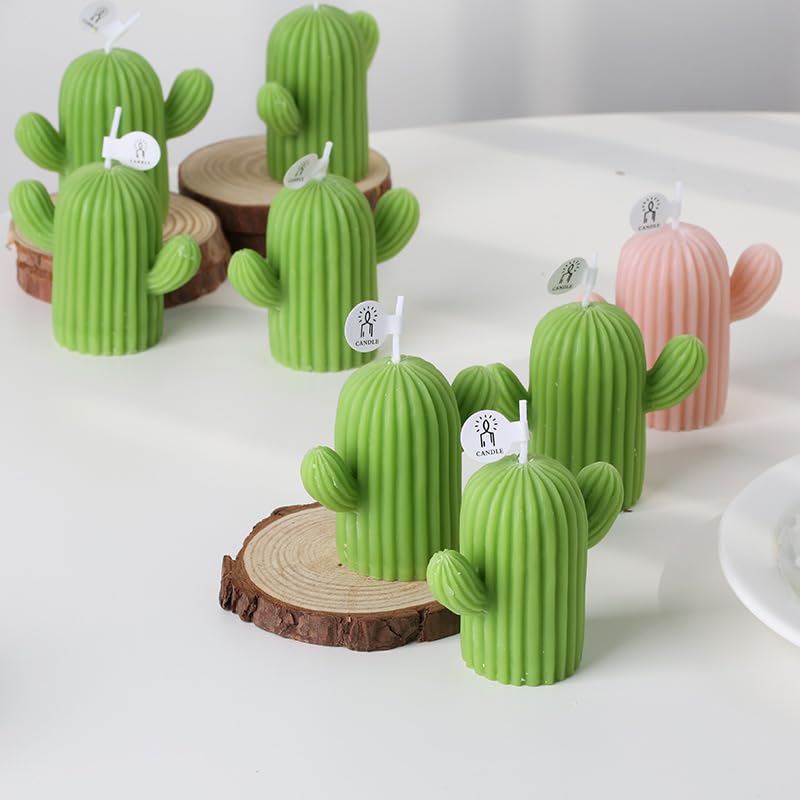 Cactus Candles for Women - Unique Cactus Gifts for Friends, Arizona Mexican Birthday Teacher Gifts 4Pack Mini Scented Succulent Candles, Saguaro Desert Tropical Cake Table Baby Shower Party Decor
