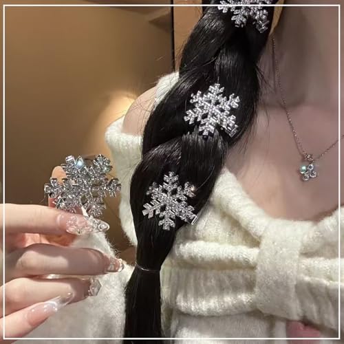 Pinzas para cabello copo de nieve plateadas 6 pzas miniatura 3