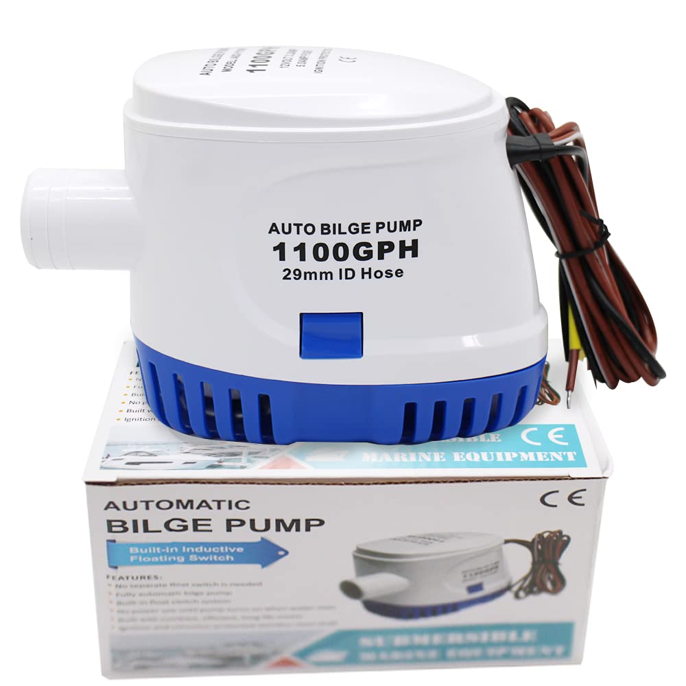 Automatic Bilge Pump 1100GPH 12V DC New Low Noise Electric Bilge Pump, for Boats, Yachts, Swimming Pools