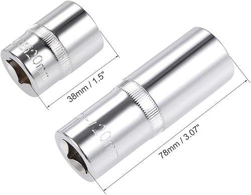 Miniatura 2 de uxcell Juego de 2 llaves de vaso de 12 pulgadas de profundidad y poco profunda, Cr-V, 6 puntos, métrico