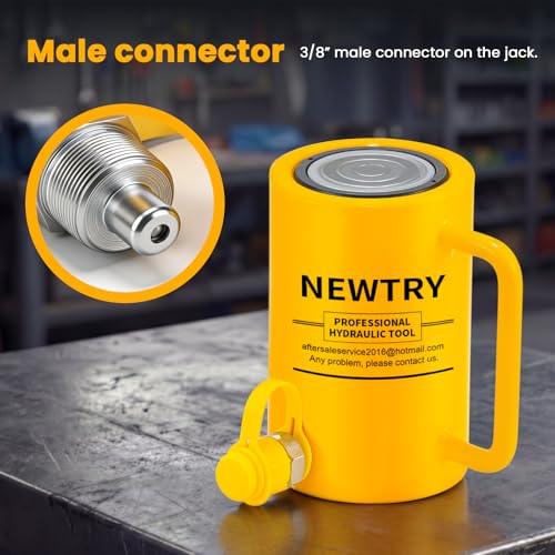 Image of NEWTRY 30 ton Hydraulic Cylinder Long Jack 4 inch Stroke Porta Power Ram Jack Lifting Cylinder Retract Automatically for Shipbuilding Bridge Construction
