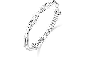 925 Sterling Silver Cuff Bangles: Stylish Handmade Twist