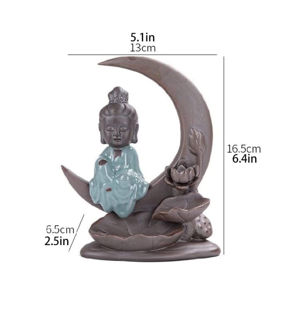 RäuRäuchergefäß Räuchergefäß-Dekor Wasserfall-Räuchergefäß-Halter-Statue-Dekoration-Rückfluss-Räucherstäbchen-Halter Incense Burner