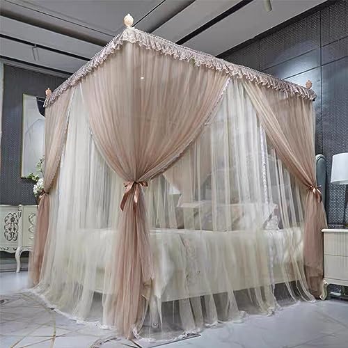 Cortinas de cama con dosel y mosquitera princesa rosa jade 5