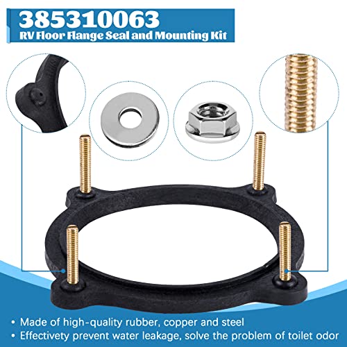 Image of 385310063 Floor Flange Seal and Mounting Kit Replacement, RV Toilet Seal Kit for Dometic /Sealand Toilet