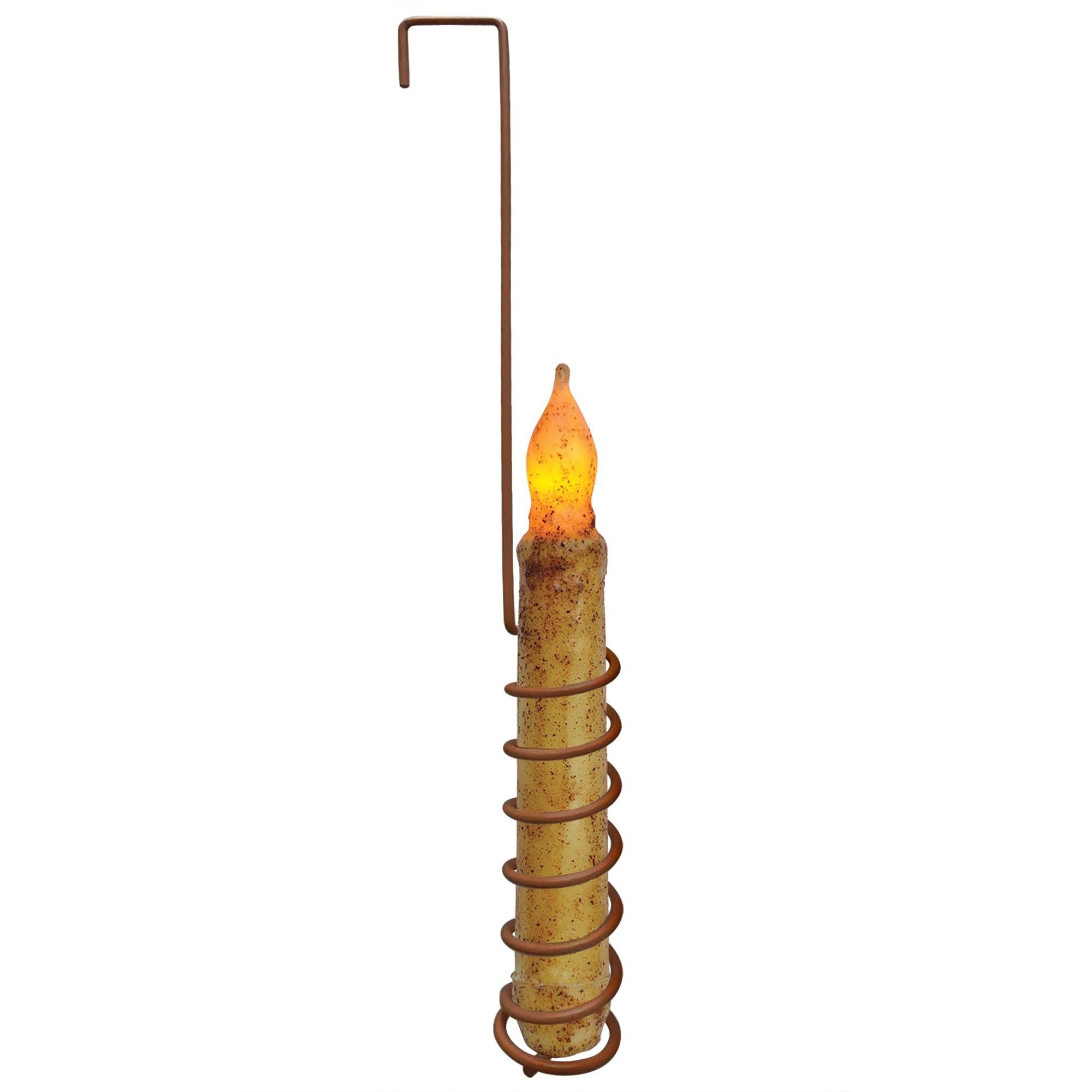 BCD Rusty Spiral Wire Door Mount Taper Candle Holder Country Primitive Décor - Perfect for Doors, Windows, Events & Holidays