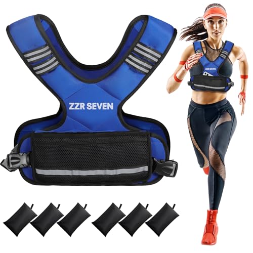 Image of Weighted Vest, Running Vest for Women and Men | 4-10lb Adjustable Weighted Vest with 6 Iron Sand Weights, for Strength Training, Runninng Fitness(Blue)
