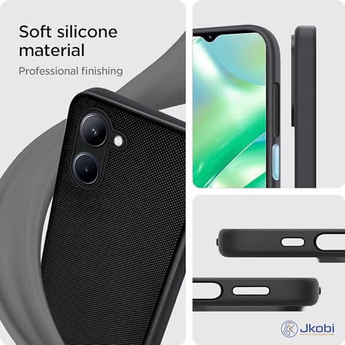 Image of Jkobi Back Cover Case for Realme C33 (Textured Grip Design | Camera Protection | Slim and Light Weight | Soft Touch and Feel | Black)