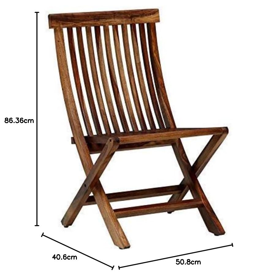 Image of Solid Wood Decor Sheesham Folding Chair for Garden, Outdoor & Living Room