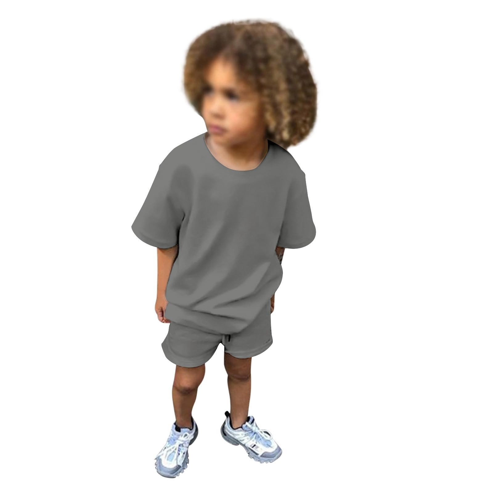 Generisch Conjunto de 2 piezas para niño y niña, conjunto de ropa de verano, camiseta de manga corta con pantalones cortos