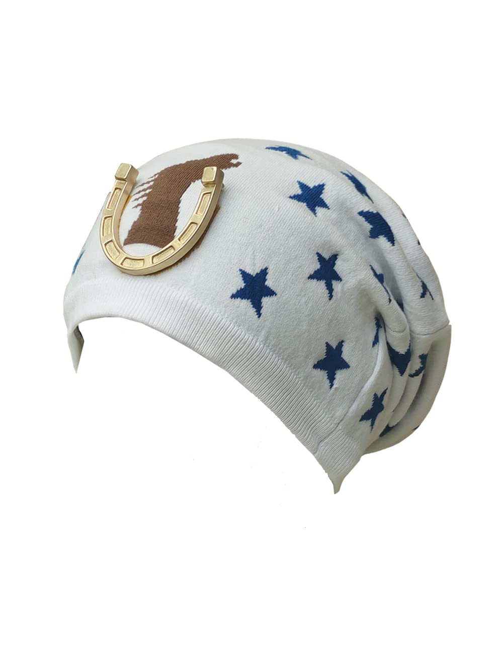 Unisex Cotton Knit Hat cap headdress head wear accessories for Joe Kid Johnny Joestar Cosplay White