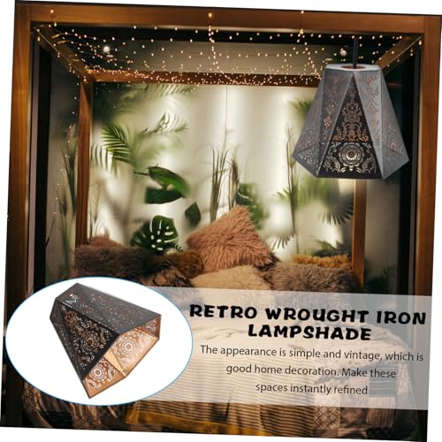 HEATSHAKING 鉄製ホローランプシェード 口対応 テーブルライトカバー おしゃれな空洞デザイン 居間 寝室 ダイニング カフェ向け装飾用