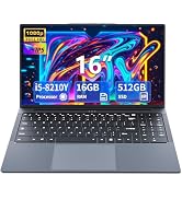 Gaming Laptop i5, 16 inch Laptop Up to 3.60 GHz, Business Notebook Computer for 16GB RAM 512GB SS...
