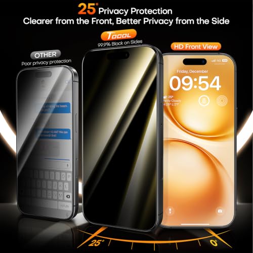Image of TOCOL for 18 Pro Max Privacy Screen Protector, Easy Installation
