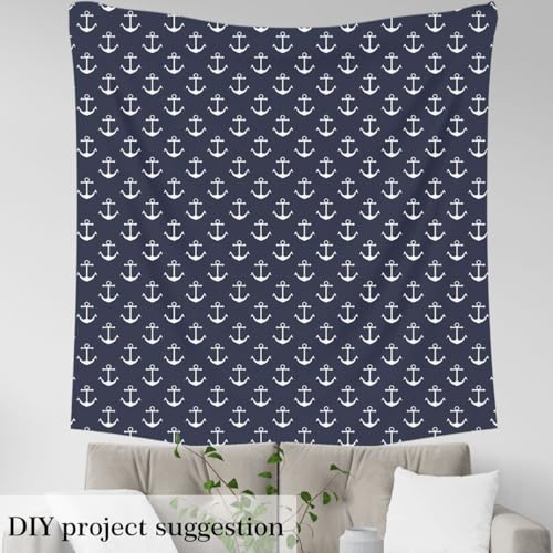 Feelyou Anchor Decor Fabric by The Yard, Nautical Marine Sea Adventure Theme Upholstery Fabric for Chairs and Home DIY Projects, Ocean Coastal Decorative Waterproof Outdoor Fabric, 10 Yards - Image 3