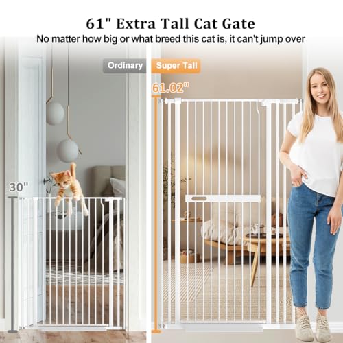 Xifamniy 155cm Treppenschutzgitter hoch Absperrgitter katze,Treppengitter ohne bohren kann schnell installiert werden