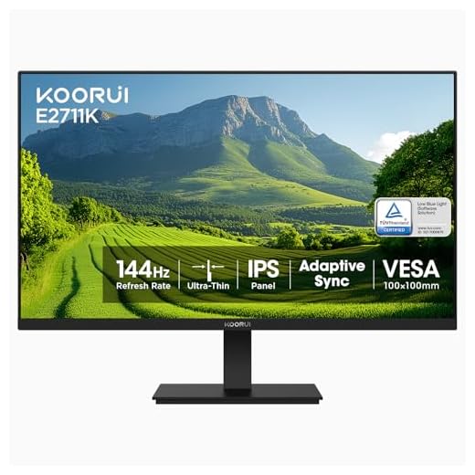 KOORUI 27 Inch Monitor, Full HD 1080P 100Hz Computer Monitor, IPS Display, HDMI, VGA, 4ms Response Time, 100 x 100 mm VESA Mountable, Frameless, Ergonomic Tilt, Black