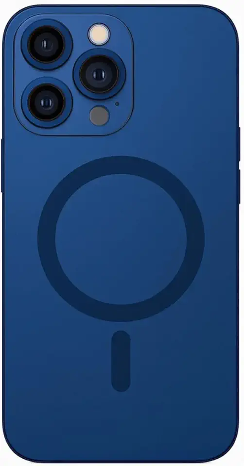Capa Case Capinha Fosca Magnética Anti-impacto Slim Bordas Elevadas Com Proteção de Lentes Para iPhone (Azul, iPhone 17 Pro)