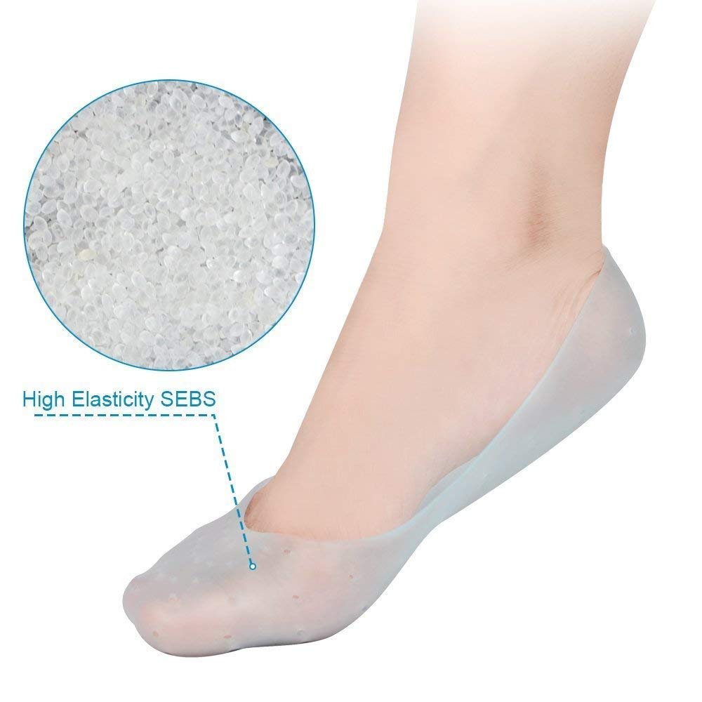 Jhbk-Crack Full Length Silicone Gel Foot Protector Moisturizing Socks for Foot-Care and Heel Cracks Socks for Cracked Feet, Heel Pad for Heel Pain Relief Men and Women 1