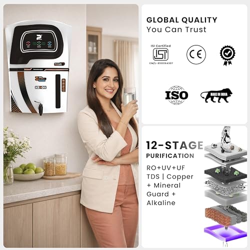 Image of Proven Nexon Aqua Water Purifier for Home RO+UV+UF+TDS | Copper + Mineral Guard + Alkaline | For Borewell & Hard Water | 12L| ISI Approve |12 Stage | Made In INDIA | Saves 60% water| 1 year Warranty