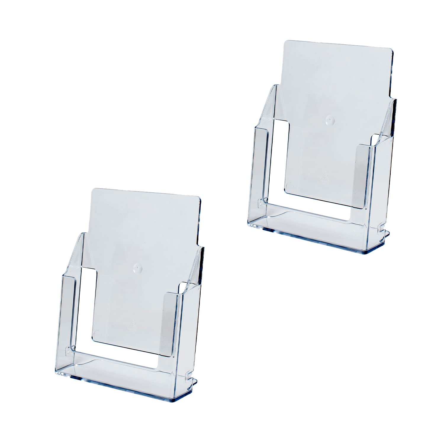 Alplas Clear A5 Leaflet Dispenser Holder Stand Freestanding - For Retail Stores Office Restaurant Reception Desk & Counter Top Brochure Menu Display Stand - Pack Of 2