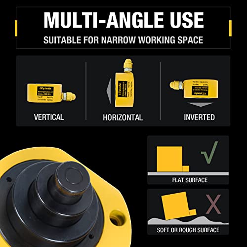 Image of 20T Multi-Section Stoke Hydraulic Cylinder Jack Kit RMC-201L 1.06 inch Stroke + CP-180 400cc Manual Hydraulic Hand Pump Hydraulic Porta Power Kit