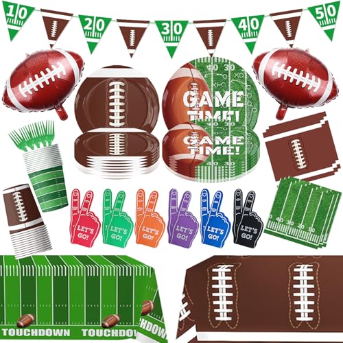 Football Party Supplies Kit Serve 24, Football Birthday Party Dec...