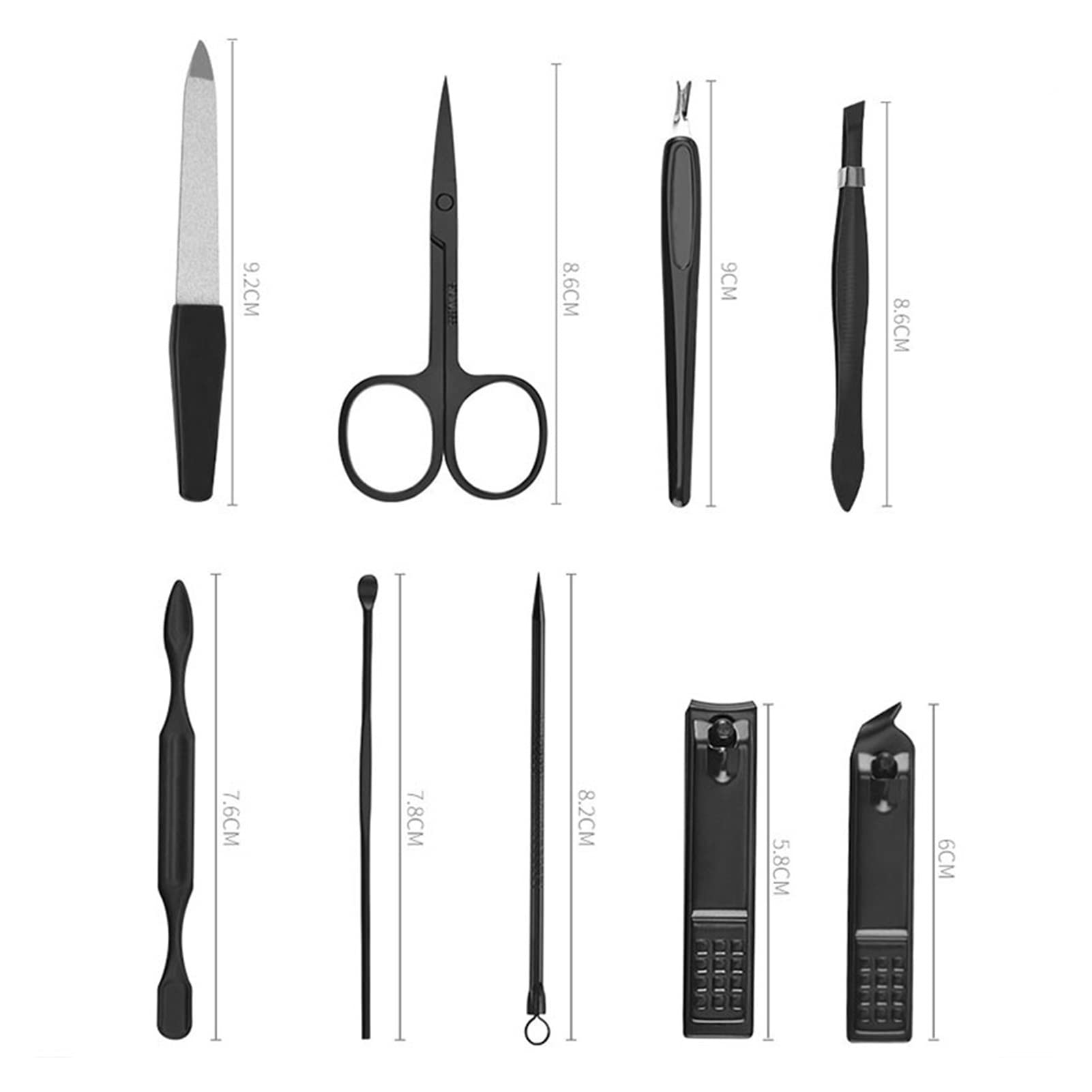 Zestaw do manicure, Zestaw do manicure, Zestaw do Obcinacze do paznokci u stóp 9 szt./zestaw Obcinacze do paznokci Zestaw do manicure i pedicure Przenośny zestaw narzędzi do podróży ze stali nierdzewn