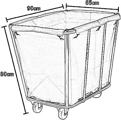 Ruchome Wózki Pralnia Kosz Ze Stali Nierdzewnej Rolling Pralnia Hazper Z Wymiennymi Torbami Heavy Duty Pranie Sorter Organizator Cart Z Kołach, Brązowy/Niebieski Wózek Do Prania/Style-1