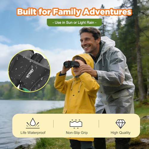 Image of 10x25 Compact Binoculars for Adults and Kids, Small High Powered Binoculars with Low Light Vision for Bird Watching, Hunting, Hiking, Cruise and Travel, Includes Carrying Bag