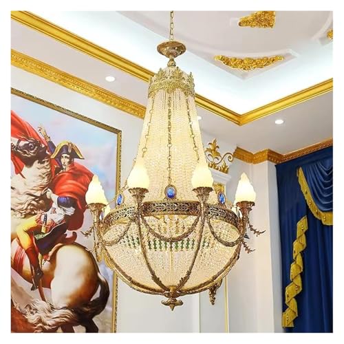 Genérico Lámparas de araña, Lámpara francesa Iluminación de iglesia colgante alta gama Candelabros cristal lujo Candelabro victoriano medieval