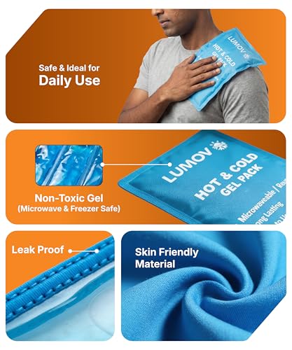 Image of Reusable Hot and Cold Ice Pack for Instant Pain Relief, Soft and Flexible Gel for Injuries & Pain Relief | Leakproof & Skin-Friendly Hot & Cold Pack for Shoulder, Ankle, Knee, Medium Size
