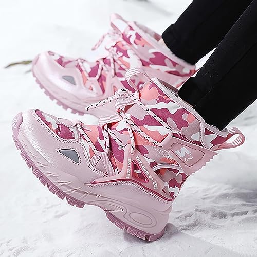 Girls Boys Winter Boots Waterproof Hiking Snow Boots Warm Fur Lined Outdoor Non-Slip Snow Boot for Little Kids4