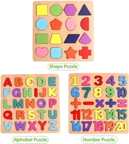 Niwlix Wooden Learning Educational Board for Kids, Puzzle Toys for 2+ Years Old Boys & Girls Educational Toys for Toddlers & Preschoolers, ABCD for Kids(Alphabets, Numbers & Shapes)