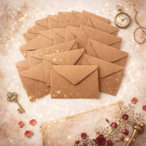 Image of Celebrations Vintage Brown Kraft Paper Envelope For Wedding Invitations, Love Letters & Romantic Messages, Old-Style Envelope for Wedding Cards, Invitations & Letters - Pack Of 15