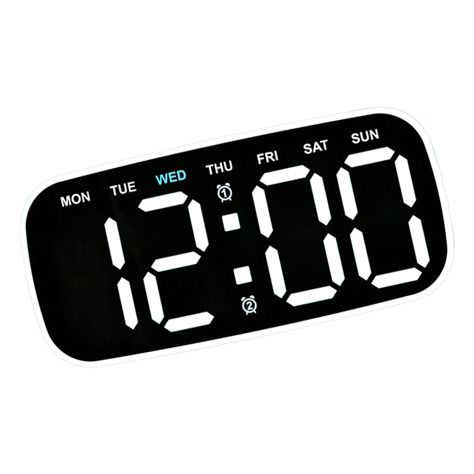 Woedpez LED Digital Alarm Clock with 3 Brightness Dimmer Sound Electric Desk Clock for Bedroom Living Room Offices Bedside Clocks for Bedroom