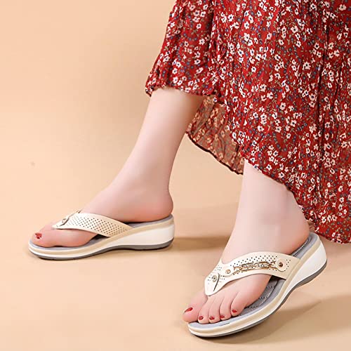 Juranmo Orthopedic Sandals For Women Arch Support Flip Flops Platforms Wedge Sandals Breathable Anti Slip Sandals #TOP1