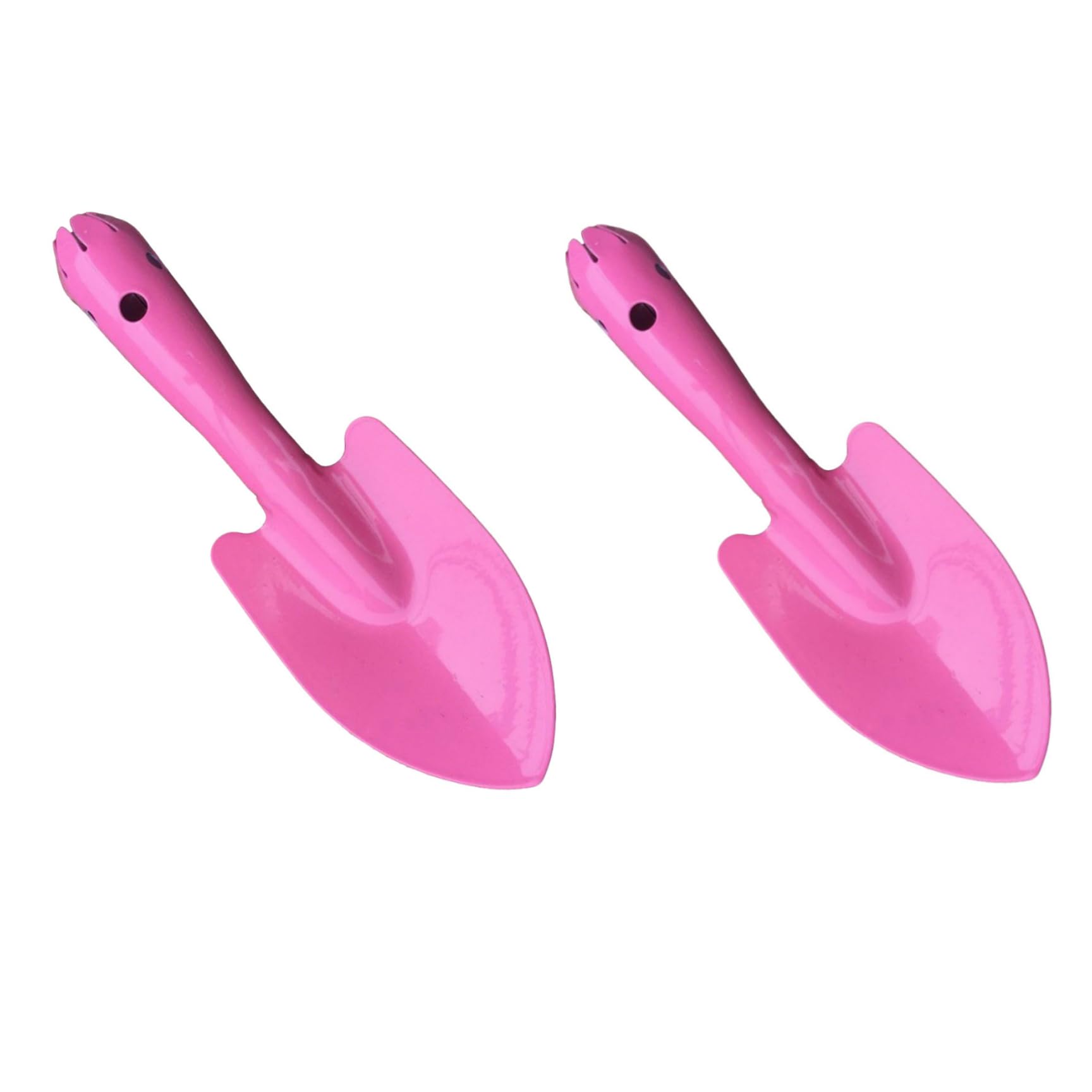 2PCS Metal Gardening Hand Shovel Set, Mini Trowels for Digging and Planting, Garden Trowel for Potting Soil and Transplanting, Portable Camping Shovel Accessory, 20x6.5cm (Pink)