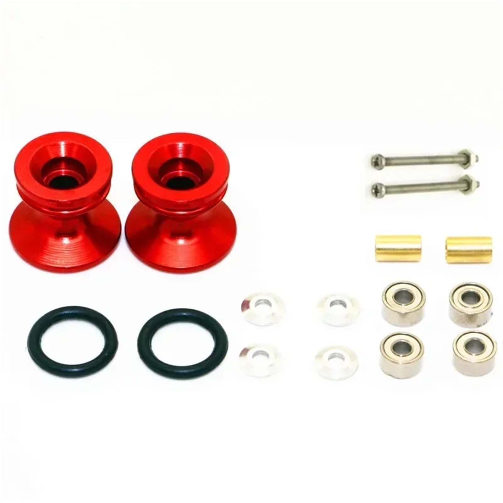 Für Tamiya Für Mini 4WD Doppelte Aluminiumrollen Mit Gummiringen 13–12 Mm Teile 15418 Inklusive Lager Muttern Und Schrauben RC Crawler Modelle Teile