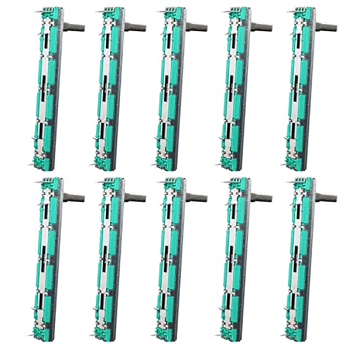 Taiss 10 pièces 10K Double potentiomètre à glissière linéaire 75MM contrôle du Volume potentiomètre électronique B103-10K