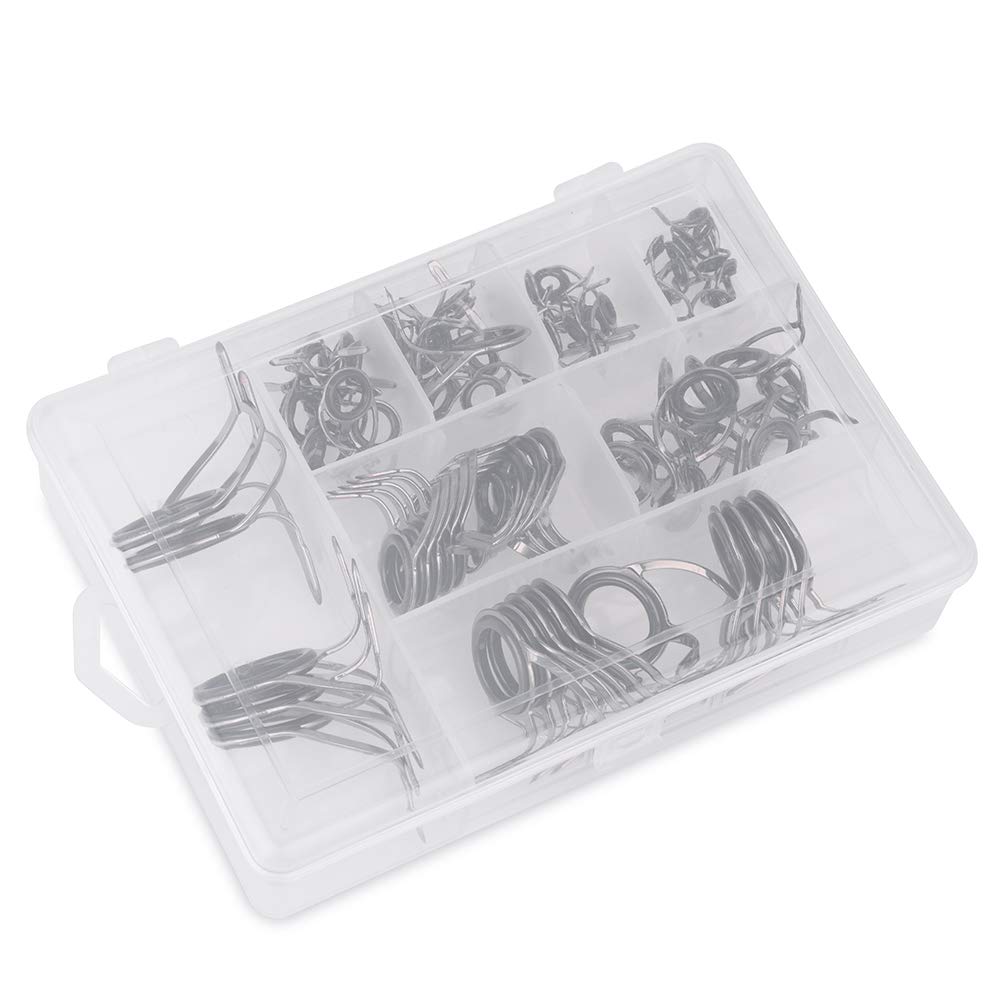 Kit De Guides (anneaux) Pour Canne à Pêche – 80 Pièces En Acier Inox Et Céramique, 10 Tailles De 1.5 à 3.5 Mm