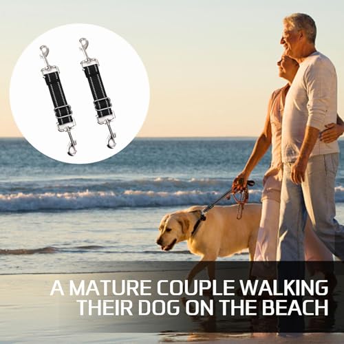 2Pcs Double Ended Lead for Dogs,Clips Adjustable Collars,Harnesses Leads for Dog Outdoor Safety Link Strap Backup Metal Tether Clasp Connector Accessories Pet Car Boot Leash small Carabiner Extender - Image 5