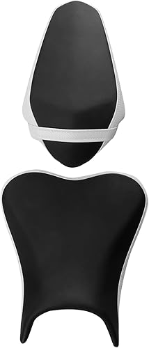Miniatura 8 de TCT-MOTORPARTS Cojín de asiento de conductor y pasajero para Kawasaki Ninja 400 2018-2024 Z400 2019-2024 (negro + blanco #4)