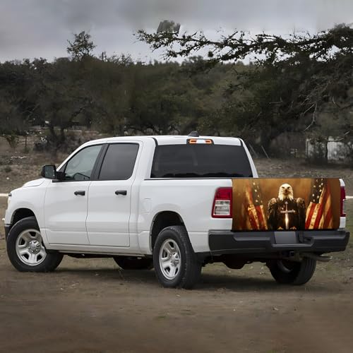 Image of Truck Tailgate Wraps Decals - 66x23.6 in American Eagle Flag Tailgate Graphics for Trucks Pickup Personalized Decoration